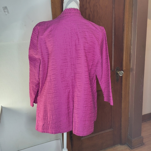 Womans Chicos Pink Embroidered Unconstructed jacket Size 2 - Picture 7 of 11